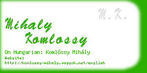 mihaly komlossy business card