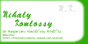 mihaly komlossy business card